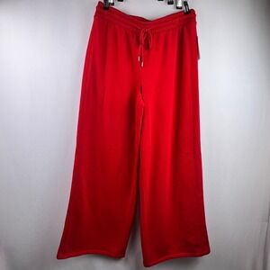 Universal Thread Womens Red High Rise Wide Leg Fleece Sweatpants Size M NEW